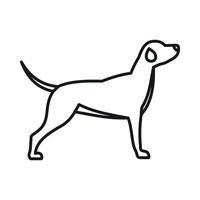 ícone de cão de caça, estilo de estrutura de tópicos vetor