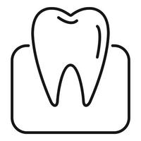 ícone de dente saudável, estilo de estrutura de tópicos vetor