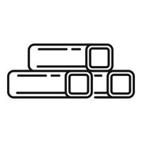 ícone de tubos de metal de construção, estilo de estrutura de tópicos vetor