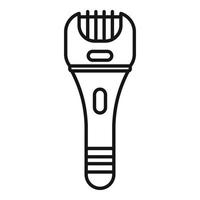 ícone de barbeador de depilação, estilo de estrutura de tópicos vetor