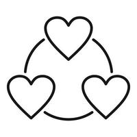 ícone de afeição de coração de amor, estilo de estrutura de tópicos vetor
