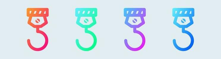 ícone de linha de gancho em cores gradientes. ilustração vetorial de sinais de guindaste. vetor