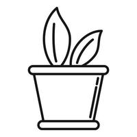 ícone de vaso de planta ecológica, estilo de estrutura de tópicos vetor