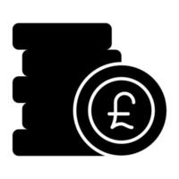 ícone de download premium de moedas de libra vetor