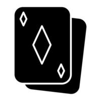 design sólido do ícone do cartão de pôquer vetor