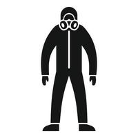ícone de traje de radiação de homem, estilo simples vetor