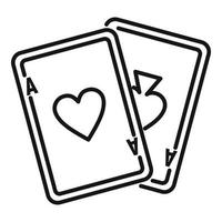 ícone de cartas de jogo de videogame, estilo de estrutura de tópicos vetor