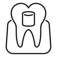 ícone de limpeza de dente, estilo de estrutura de tópicos vetor
