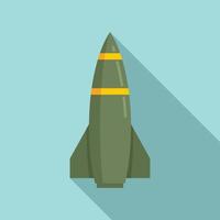 ícone militar de míssil, estilo simples vetor