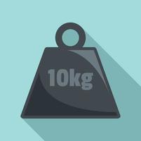 ícone de peso de força de 10 kg, estilo simples vetor