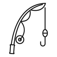 ícone de bobber de vara de pescar, estilo de estrutura de tópicos vetor