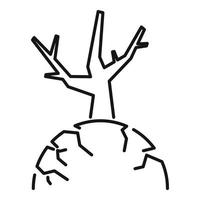 ícone de seca de árvore, estilo de estrutura de tópicos vetor