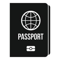 ícone de passaporte internacional, estilo simples vetor