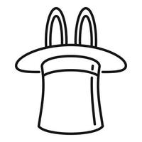 ícone de cartola de coelho, estilo de estrutura de tópicos vetor
