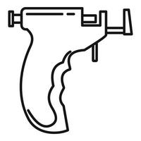 ícone de pistola perfurante, estilo de estrutura de tópicos vetor