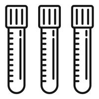 ícone de tubos de ensaio de doação de sangue, estilo de estrutura de tópicos vetor