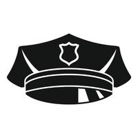 ícone de boné de policial, estilo simples vetor
