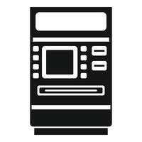 ícone de recibo de caixa eletrônico, estilo simples vetor