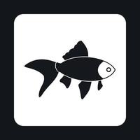ícone de peixe dourado, estilo simples vetor