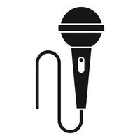 ícone de microfone de música, estilo simples vetor