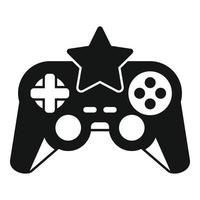 ícone de joystick de videogame estrela, estilo simples vetor