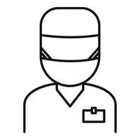 ícone do médico de anestesia, estilo de estrutura de tópicos vetor