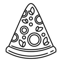 ícone de fatia de pizza de pepperoni, estilo de estrutura de tópicos vetor