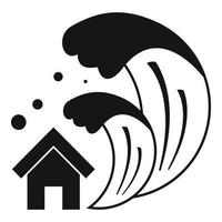 ícone do tsunami, estilo simples vetor