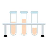 ícone de tubos de ensaio médico, estilo cartoon vetor