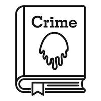 ícone do livro crime, estilo de estrutura de tópicos vetor