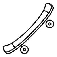 ícone de skate de madeira, estilo de estrutura de tópicos vetor