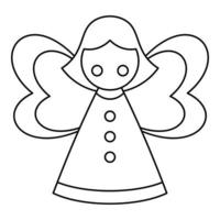 ícone de fada de natal, estilo de estrutura de tópicos vetor