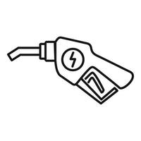 ícone de carregamento elétrico do carro, estilo de estrutura de tópicos vetor