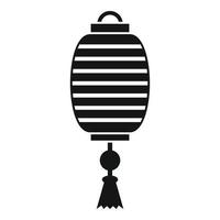 ícone de lanterna chinesa de seda, estilo simples vetor
