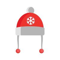 ícone de chapéu vermelho de inverno, estilo simples vetor