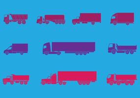 Camion e caminhões Icons Set vetor