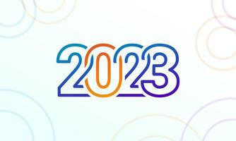 2023 ilustração sobreposta colorida moderna de ano novo com formas simples para calendário ou cartão de felicitações vetor
