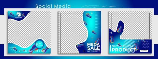 modelos editáveis do instagram. história de mídia social e quadros de postagem. design de layout para promoções de marketing. cobrir. conjunto de modelo de banner de venda. fundos de redes sociais. quebra-cabeças quadrados. vetor