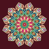mandala única colorida com design floral. vetor