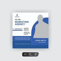 design de modelo de postagem de mídia social de agência de marketing criativo vetor