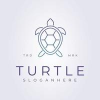linha de simplicidade de design de ilustração de modelo de vetor de ícone de logotipo de tartaruga
