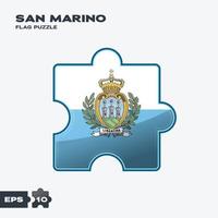 quebra-cabeça da bandeira de san marino vetor