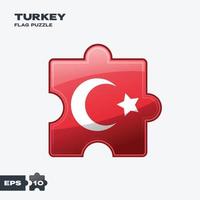 quebra-cabeça da bandeira da turquia vetor
