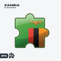 quebra-cabeça da bandeira da Zâmbia vetor