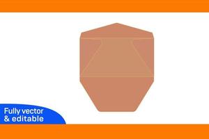 modelo dieline de envelope regular, envelope 3d e envelope 3d editável facilmente redimensionável vetor