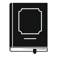 ícone de design de livro, estilo preto simples vetor