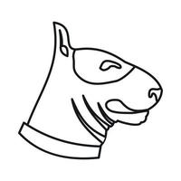 ícone de cachorro bull terrier, estilo de estrutura de tópicos vetor