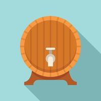 ícone de barril de torneira de vinho de madeira, estilo simples
