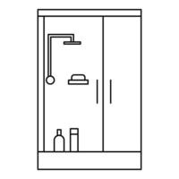 ícone de cabine de banho de chuveiro, estilo de estrutura de tópicos vetor
