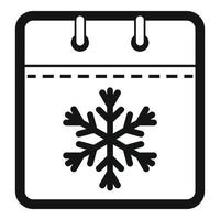 ícone de calendário de inverno, estilo preto simples vetor